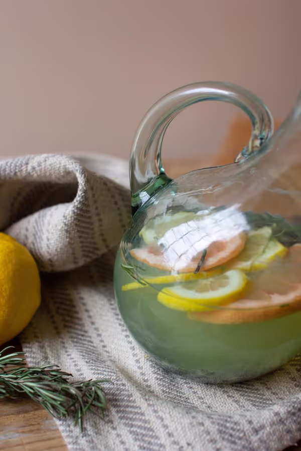 Small Glass Tilted Pitcher