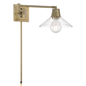 Dillon 6.75'' High 1-Light Swingarm Sconce - Antique Brass 1