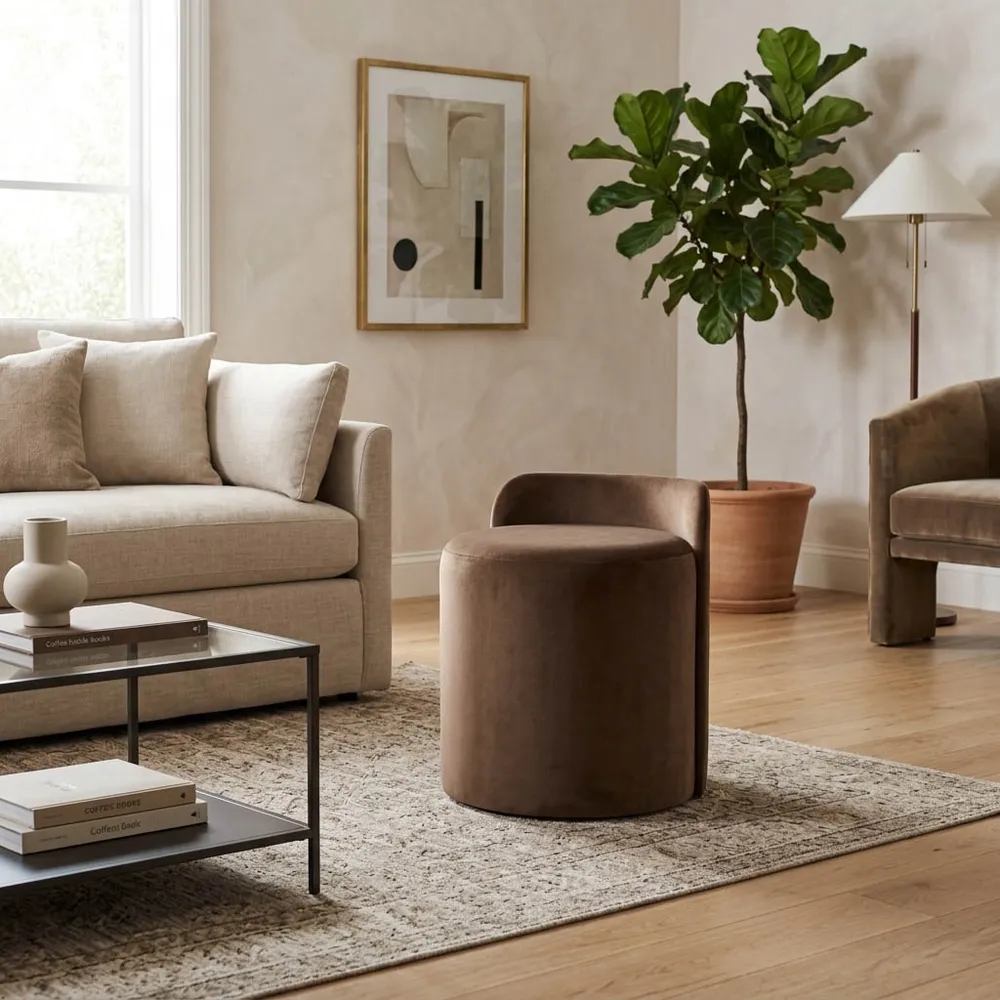 BAYARDMILL GREEN OTTOMAN 22 (IN)