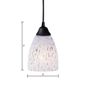 Classico 5'' Wide 1-Light Mini Pendant - Dark Rust with Snow White Glass 2