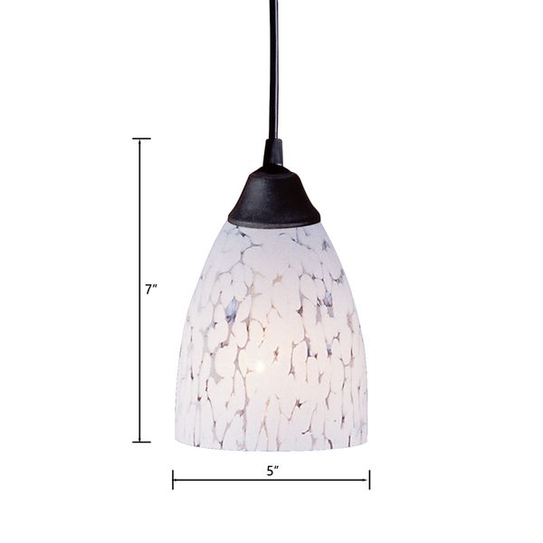 Classico 5'' Wide 1-Light Mini Pendant - Dark Rust with Snow White Glass
