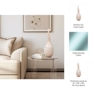 DENTONSHAW IVORY GLASS VASE 18 (IN) 10