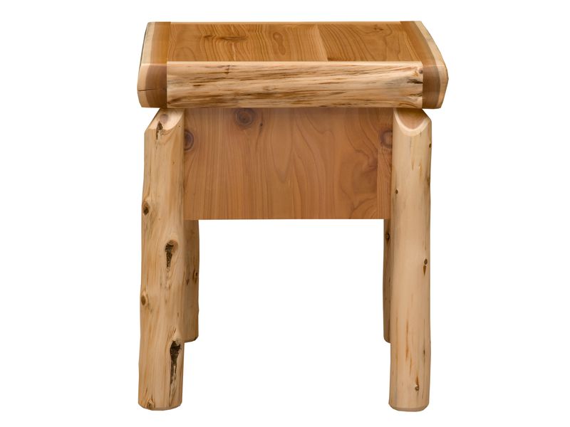 Cedar Log One Drawer Nightstand - Vintage 6