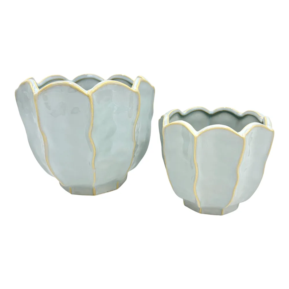 ASHTON SET OF 2 BLUE PLANTER 7 (IN)