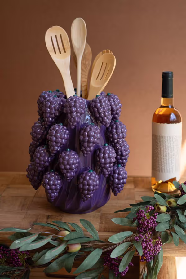 Ceramic Grapes Vase