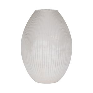 ADLERGROVE WHITE GLASS VASE 18 (IN) 4