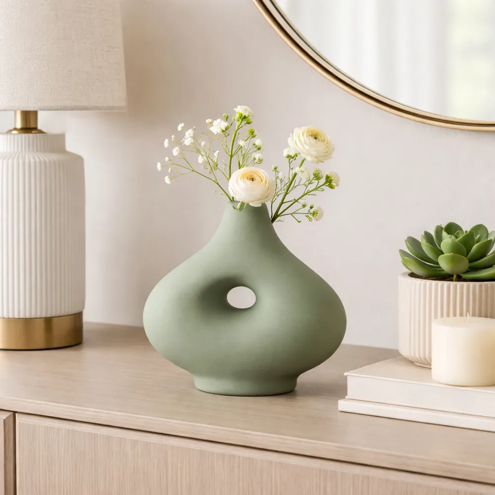 HORTONCROSS GREEN VASE 7 (IN)