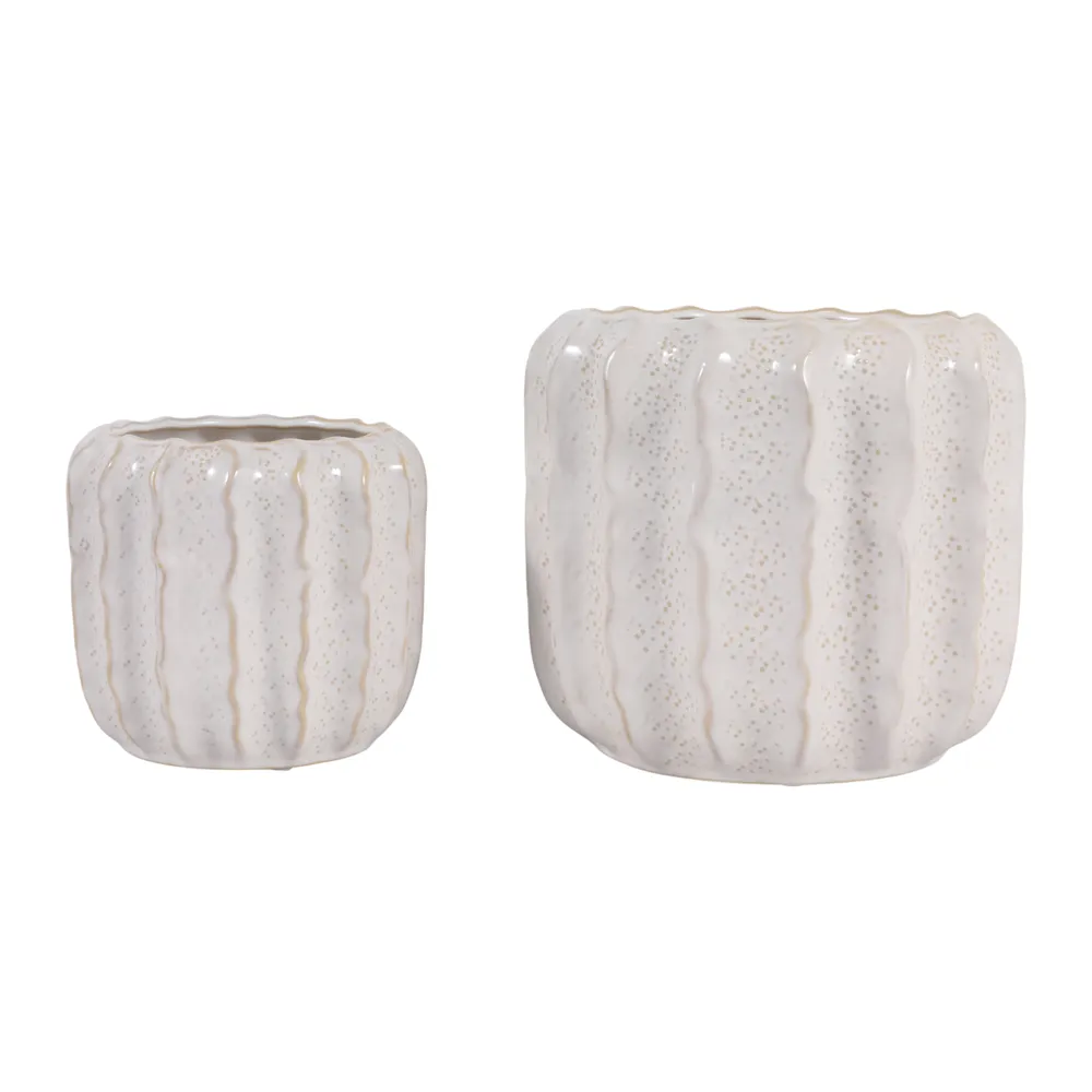 VALBEACH SET OF 2 IVORY PLANTER 7 (IN)