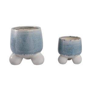 GALESHAW SET OF 2 BLUE PLANTER 11 (IN) 1