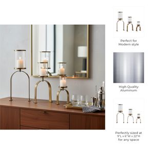 FLYNN GOLD CANDLE HOLDER 22 (IN) 9