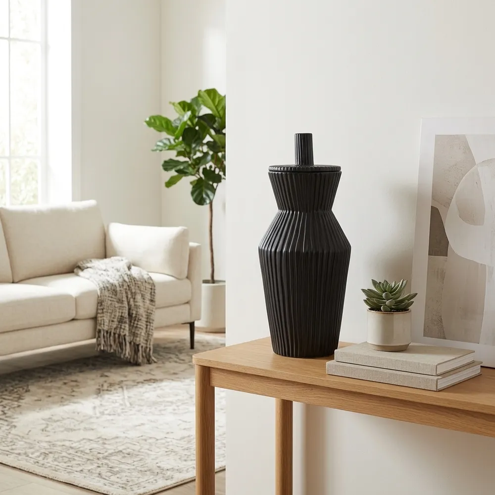 WRENTON BLACK VASE 20 (IN)