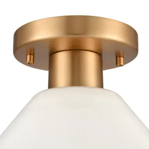 Vivica 10'' Wide 1-Light Flush Mount - Brushed Gold and Opal 5