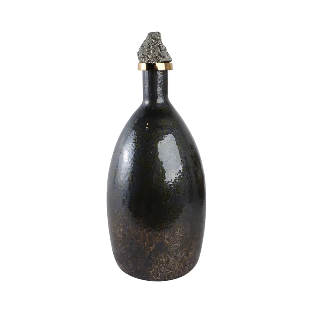 FARLEYDALE BLACK GLASS VASE 20 (IN)