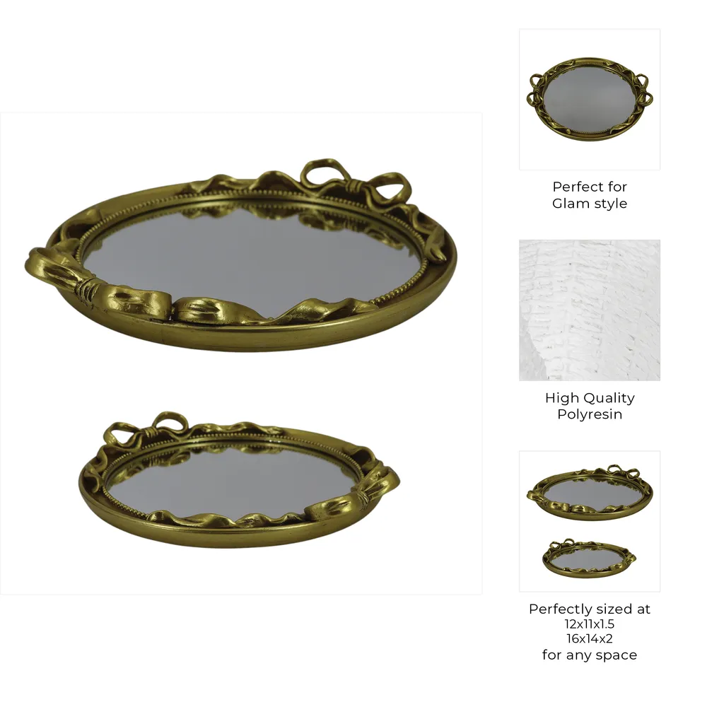 BRAMWIND SET OF 2 GOLD TRAY 2 (IN)