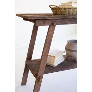 Reclaimed Wood Console with Lower Shelf 5
