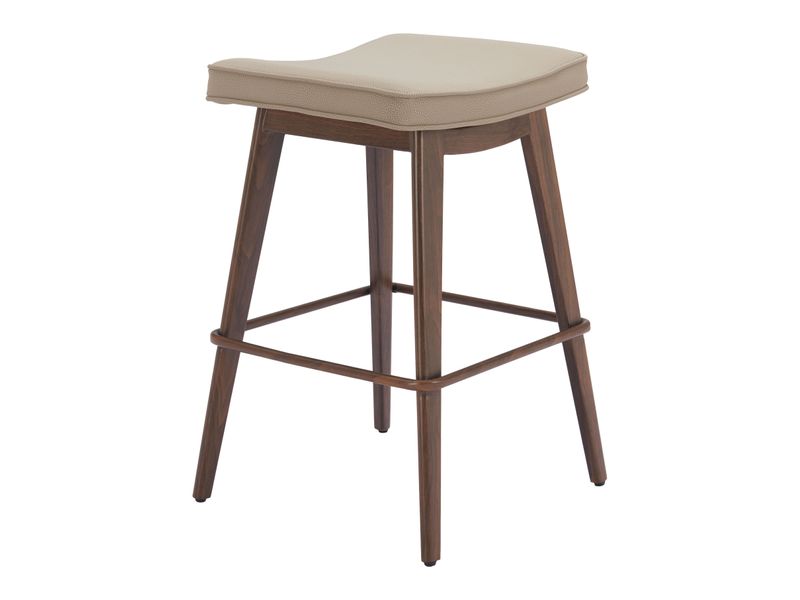 Divat Counter Stool Beige & Walnut 5