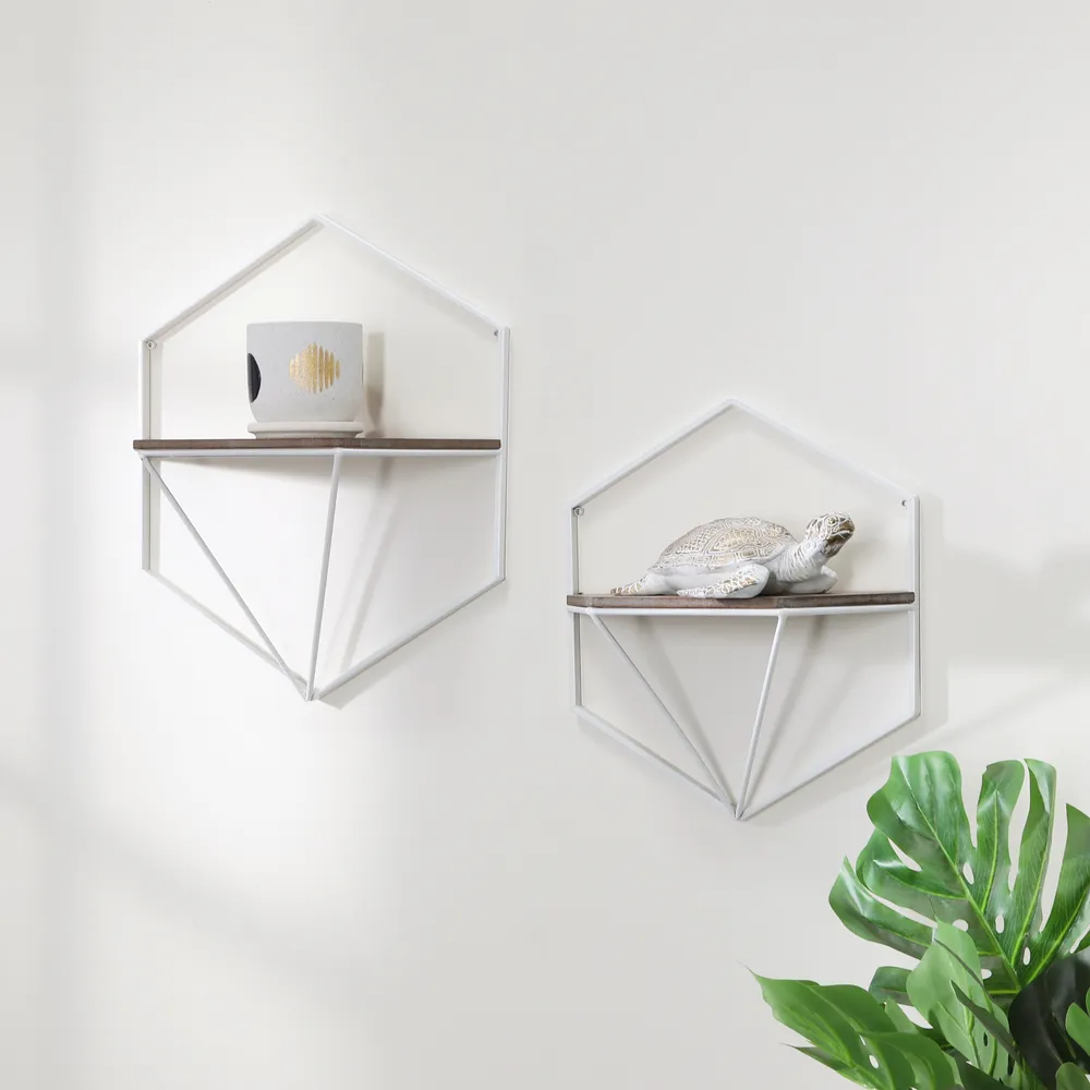 IRVINGMILL SET OF 2 WHITE WALL SHELF 17 (IN)