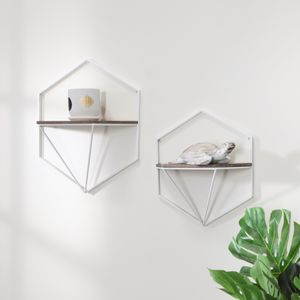 IRVINGMILL SET OF 2 WHITE WALL SHELF 17 (IN) 11