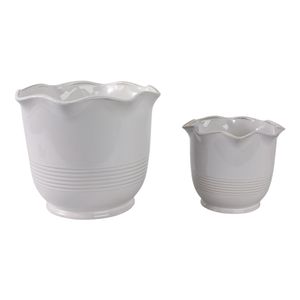 ALECHAVEN SET OF 2 IVORY PLANTER 11 (IN) 4
