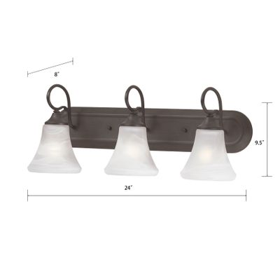 Elipse 24″ Wide 3-Light Vanity Light - Painted Bronze