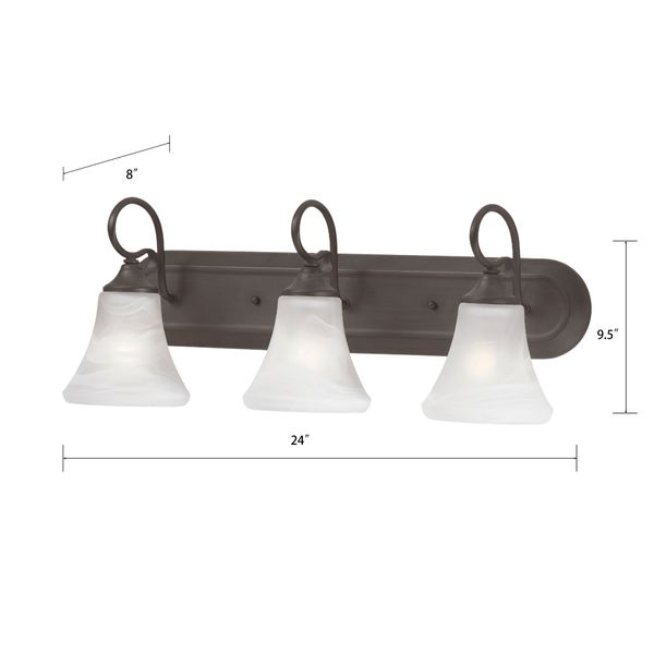 Elipse 24'' Wide 3-Light Vanity Light - Painted Bronze
