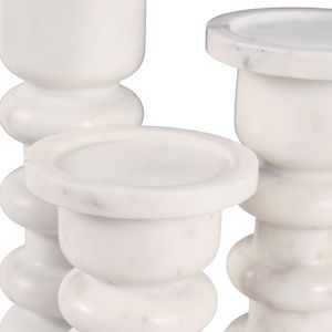 STONERIDGE SET OF 3 WHITE CANDLESTICK 12 (IN) 8