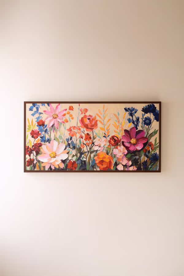 Framed Wild Flowers Painting