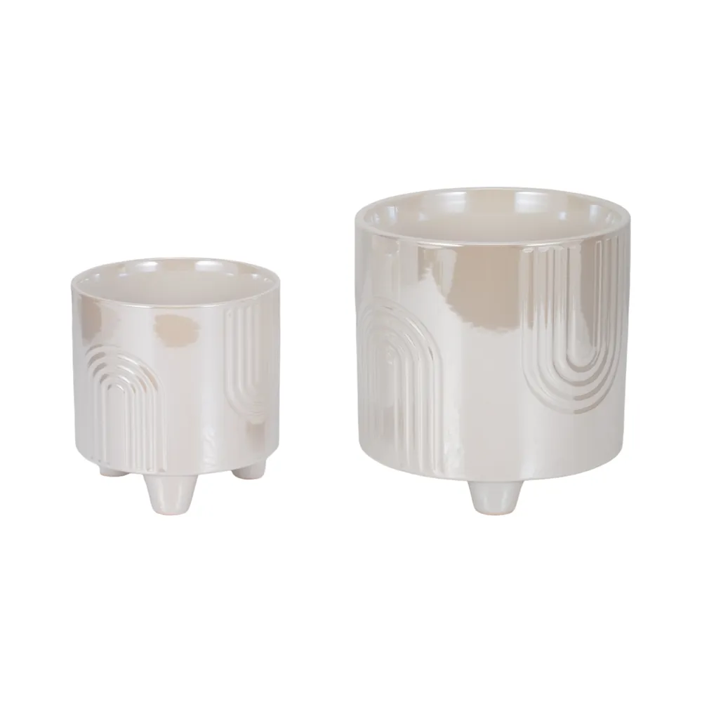 JASPERWAY SET OF 2 IVORY PLANTER 8 (IN)