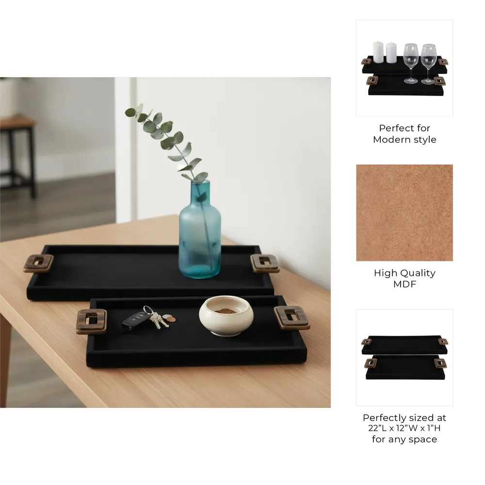 SAMSONFORD SET OF 2 BLACK TRAY 1 (IN)