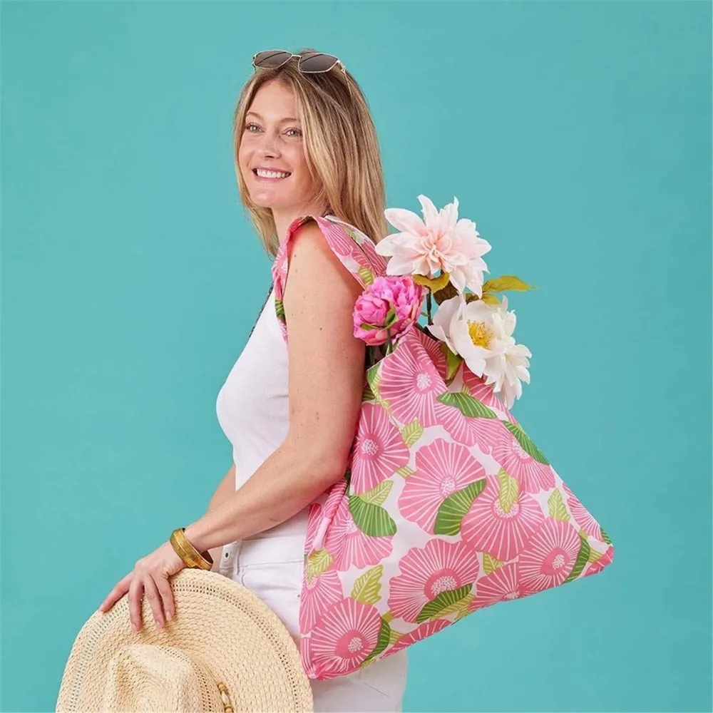 Poppy Papaver blu Reusable Shopping Bag
