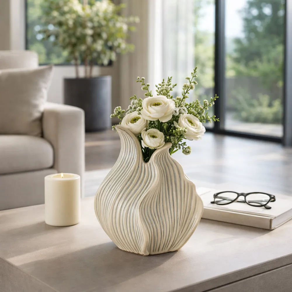 DYLANWORTH WHITE VASE 10 (IN)