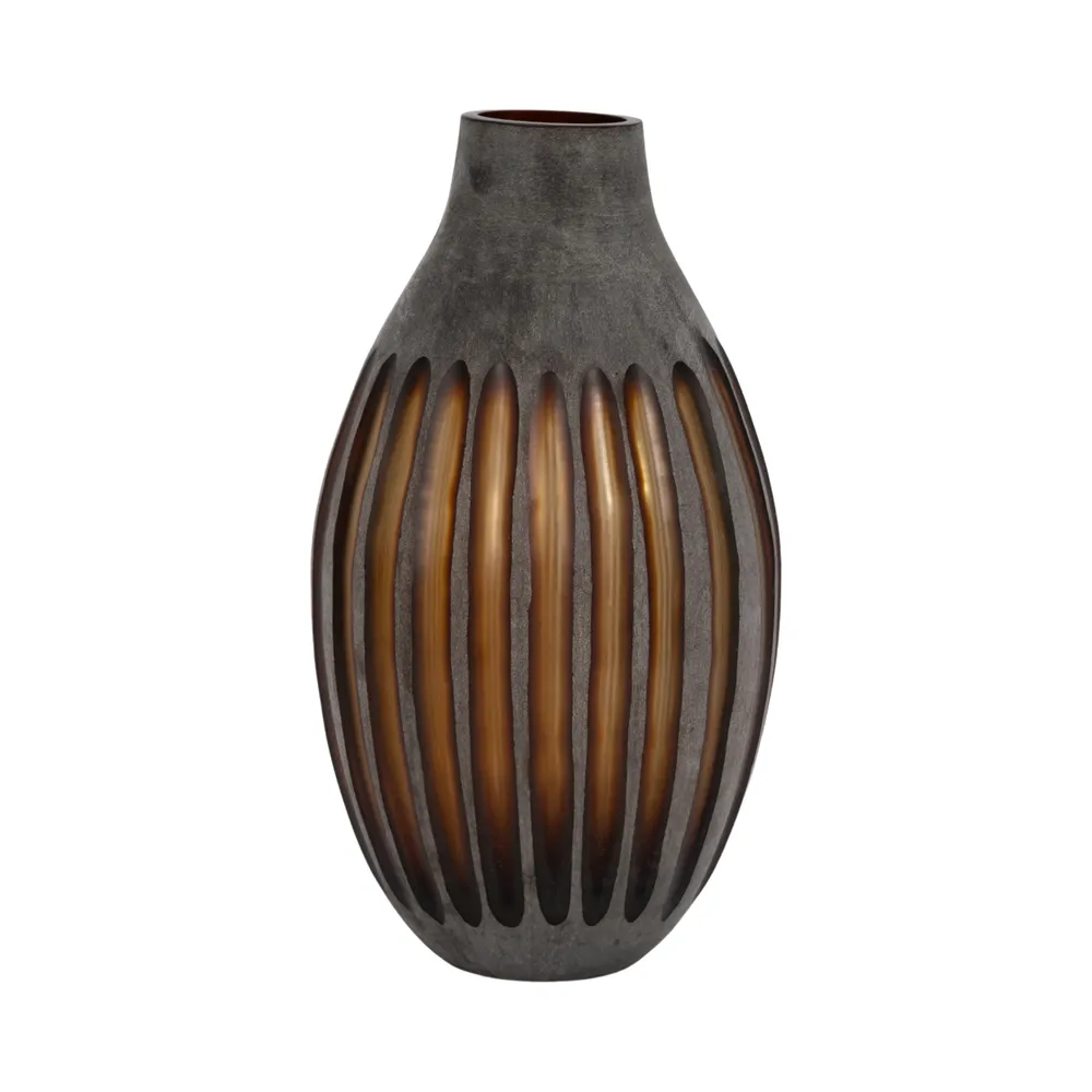 DESMONDCROSS GRAY GLASS VASE 17 (IN)