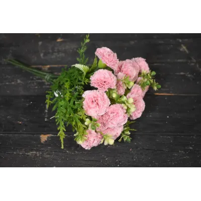 Pink Carnation Bunch Pick 12in