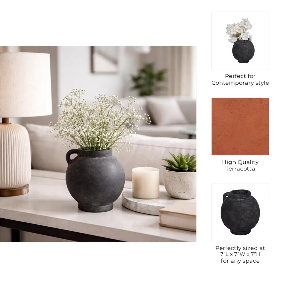 CORBINFORD BLACK VASE 8 (IN)