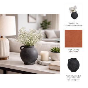 CORBINFORD BLACK VASE 8 (IN) 11