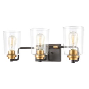 Robins 23'' Wide 3-Light Vanity Light - Matte Black 1
