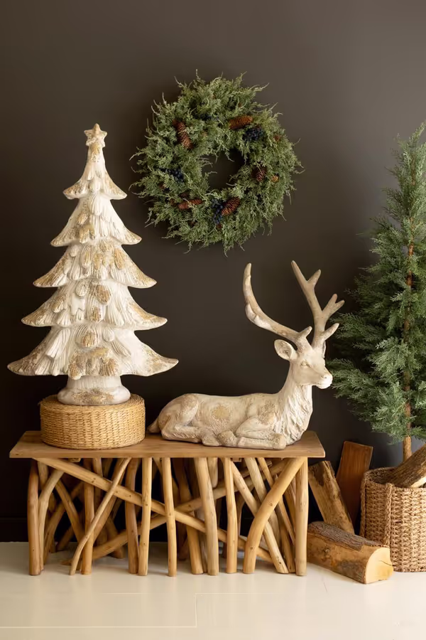 Antique White Faux Concrete Christmas Tree