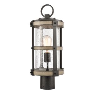 Annenberg 19'' High 1-Light Outdoor Post Light - Anvil Iron 1