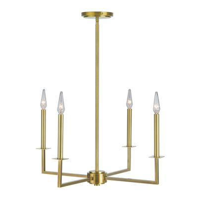 Ray 25.25″ Wide 4-Light Chandelier - Aged Brass