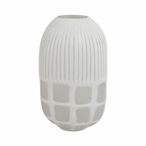 WOODSONWORTH WHITE GLASS VASE 16 (IN) 4
