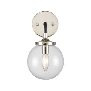 Boudreaux 12'' High 1-Light Sconce - Matte Black with Polished Nickel 2