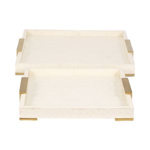 HENSONGROVE SET OF 2 IVORY TRAY 2 (IN) 1