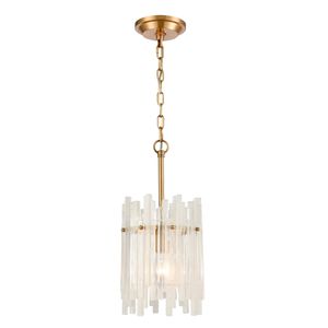 Brinicle 8'' Wide 1-Light Mini Pendant - Aged Brass 1