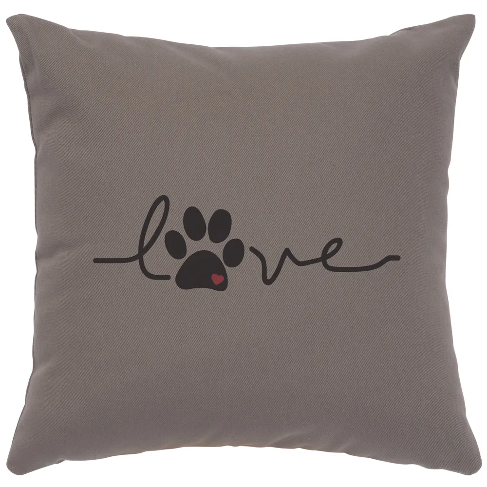 Image Pillow - Love Paw - Cotton Chrome