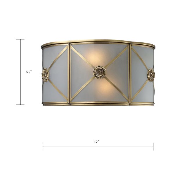 Preston 6.5'' High 2-Light Sconce - Brushed Brass