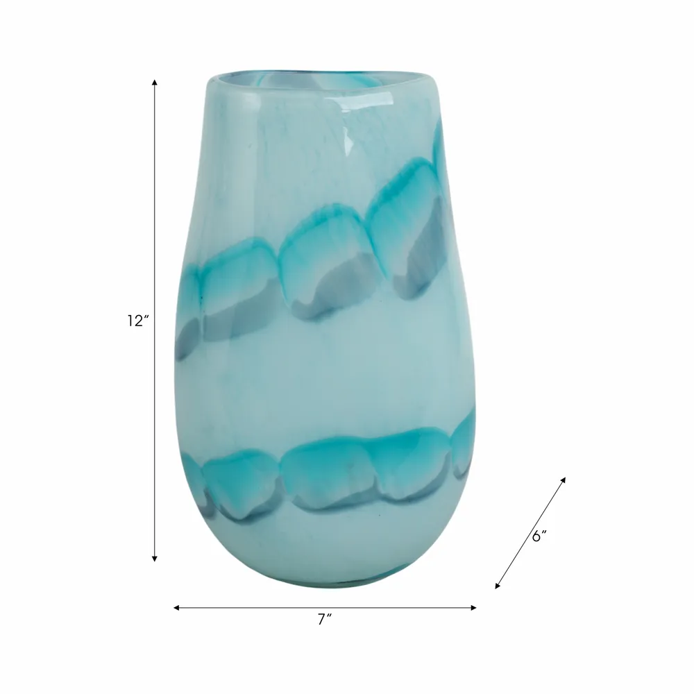 HELENARIDGE BLUE GLASS VASE 12 (IN)