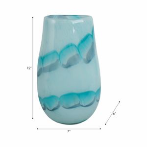 HELENARIDGE BLUE GLASS VASE 12 (IN) 9