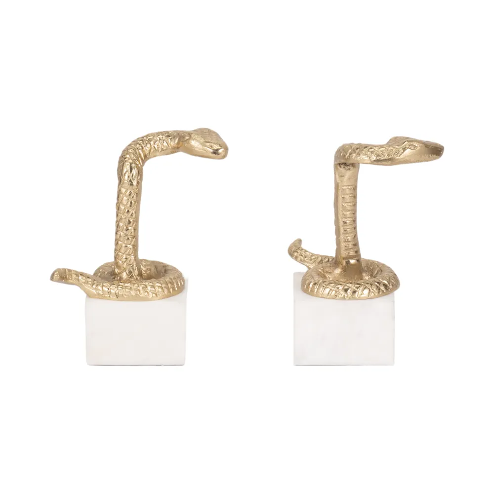 COLEROSE SET OF 2 GOLD BOOKENDS 8 (IN)