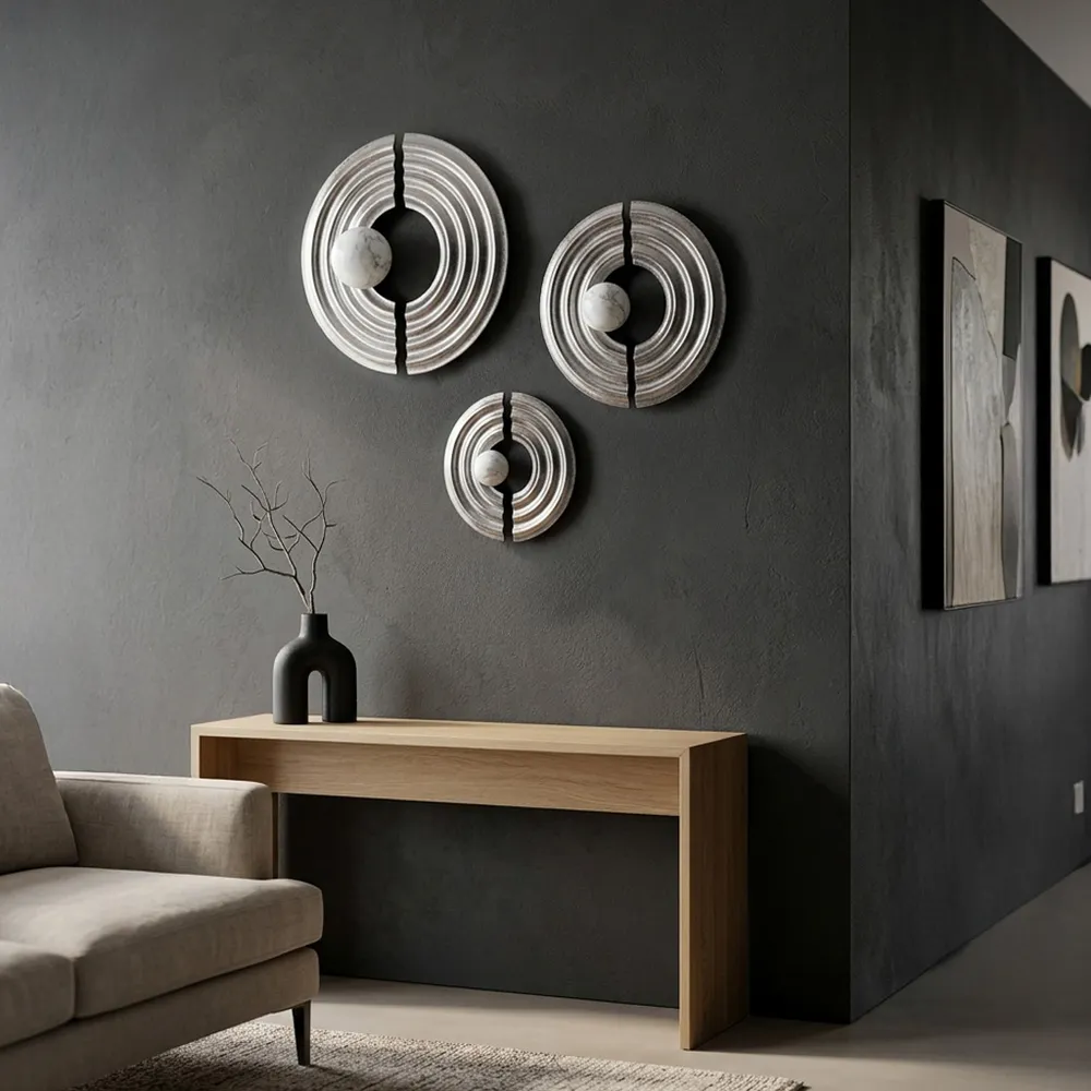 GASTONVIEW SET OF 3 SILVER METAL WALL 4 (IN)
