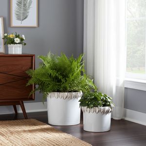 GARLANDWELL SET OF 2 WHITE PLANTER 9 (IN) 11